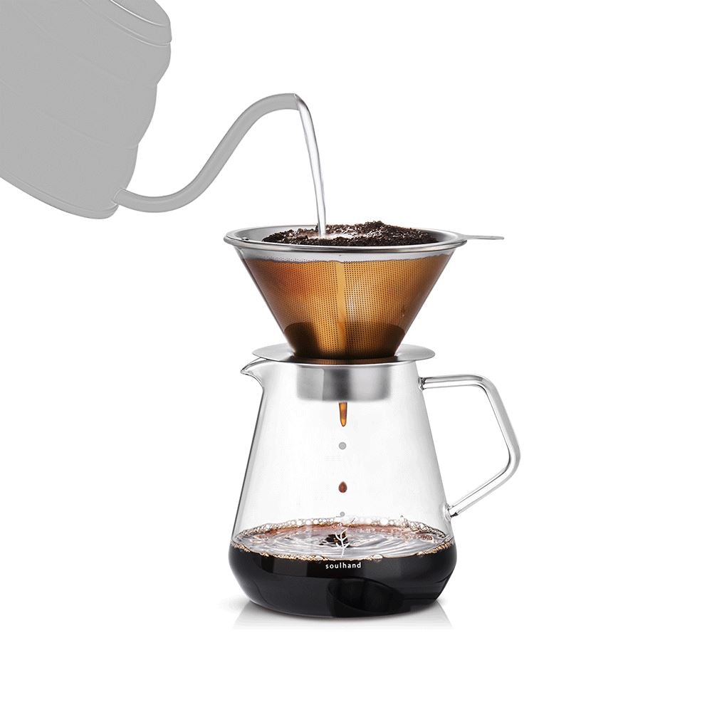 Pour over Coffee Maker Set with Extra Large Coffee Dripper, 28 Oz Glass  Carafe