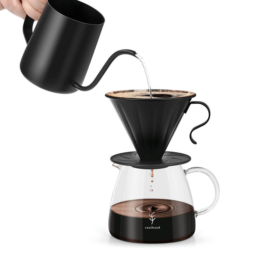Pour Over Coffee Maker Set, Glass Drip Kettle & Coffee Dripper